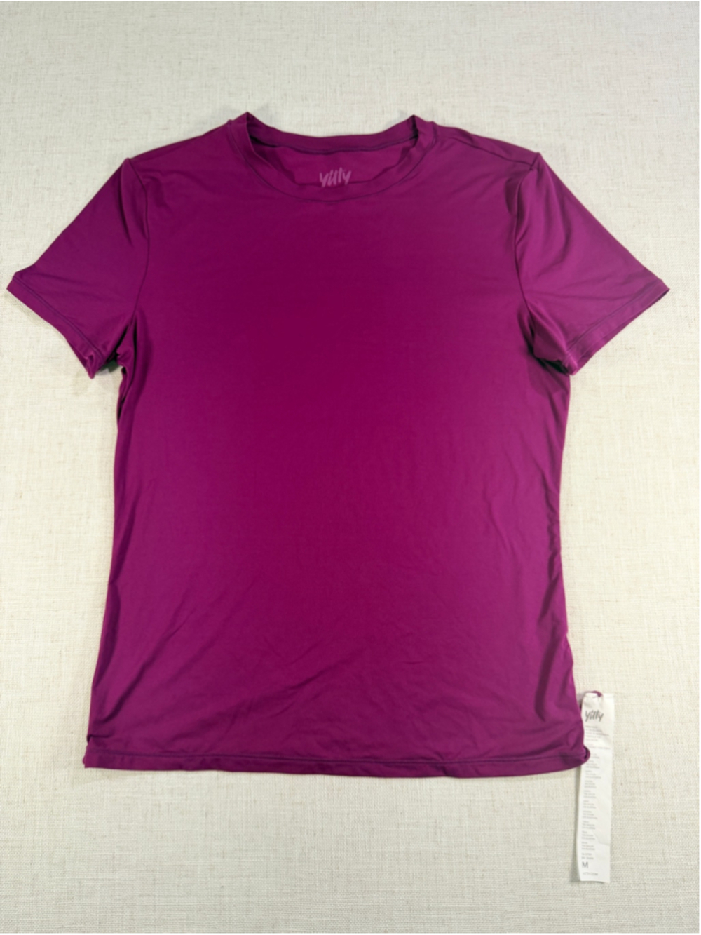 YITTY by Lizzo Women’s Short Sleeve Crewneck Workout T-Shirt Magenta Plum Purple